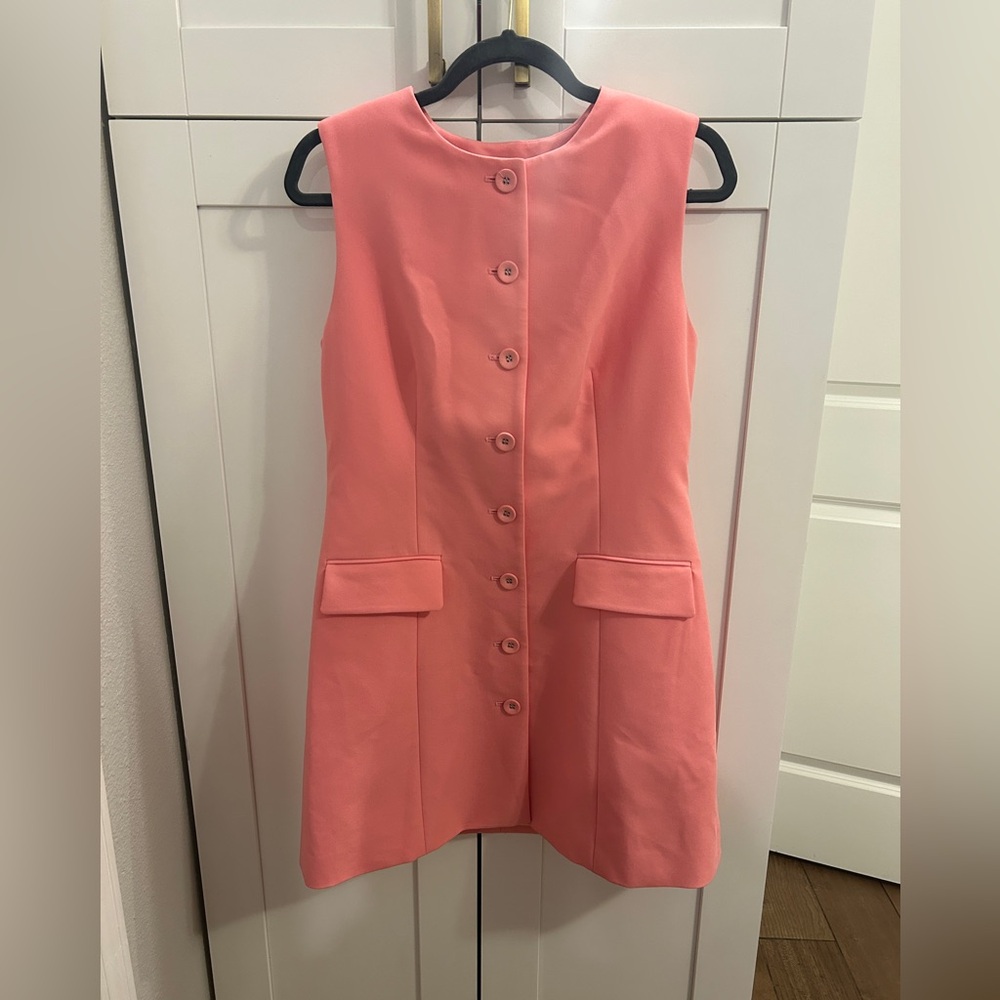 ANTONIO MELANI Coral Button-Front Mini Dress